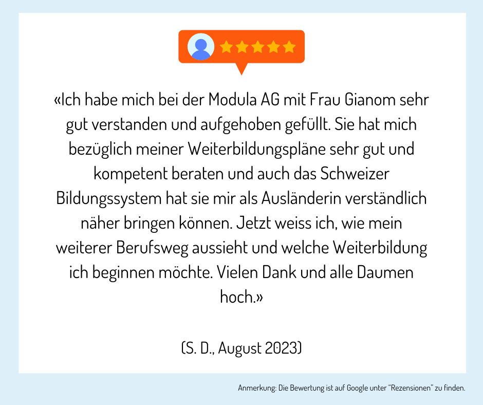 Teilnehmende der Bildungsberatung geben ein Feedback zur Beratung.